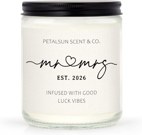 Wedding Gifts for Couples 2026, Mr and Mrs Candle, Bridal Shower, Wedding Shower Gifts for Bride and Groom, Lavender Scented Soy Wax Candle in Kuwait