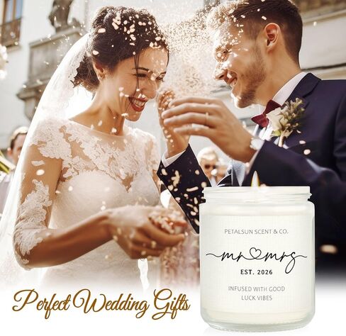 Wedding Gifts for Couples 2026, Mr and Mrs Candle, Bridal Shower, Wedding Shower Gifts for Bride and Groom, Lavender Scented Soy Wax Candle in Kuwait