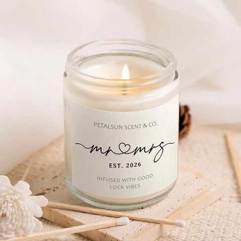 Wedding Gifts for Couples 2026, Mr and Mrs Candle, Bridal Shower, Wedding Shower Gifts for Bride and Groom, Lavender Scented Soy Wax Candle in Kuwait