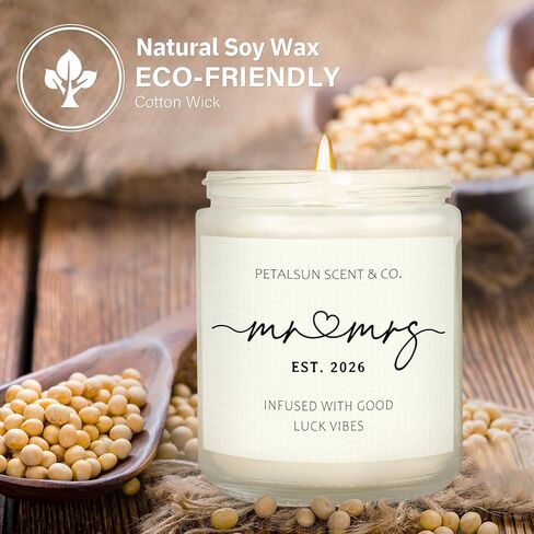 Wedding Gifts for Couples 2026, Mr and Mrs Candle, Bridal Shower, Wedding Shower Gifts for Bride and Groom, Lavender Scented Soy Wax Candle in Kuwait