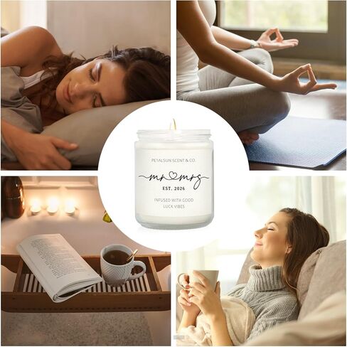 Wedding Gifts for Couples 2026, Mr and Mrs Candle, Bridal Shower, Wedding Shower Gifts for Bride and Groom, Lavender Scented Soy Wax Candle in Kuwait