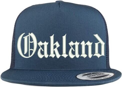Trendy Apparel Shop Old English Font Oakland City Embroidered 5 Panel Mesh Cap in Saudi Arabia