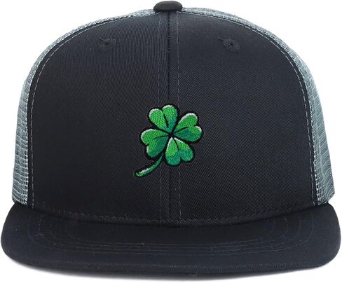 Armycrew Oversize 2XL Lucky Clover Patch Structured Mesh Back Flatbill Snapback Cap in Saudi Arabia