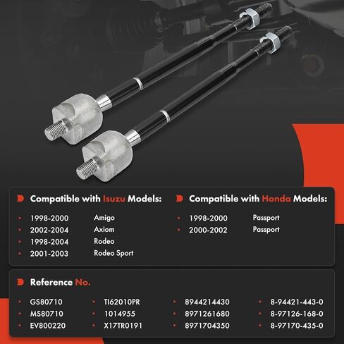 A-Premium 2 x Front Inner Tie Rod Ends, Compatible with Honda Passport 1998-2002 & Isuzu Amigo 1998-2000, Axiom 2002-2004, Rodeo 1998-2004, Rodeo Sport 2001-2003 in Saudi Arabia