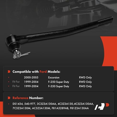 A-Premium Front Inner Left Tie Rod End, Compatible with Ford F-250 Super Duty 1999-2004, F-350 Super Duty 1999-2004, Excursion 2000-2005, RWD in Saudi Arabia