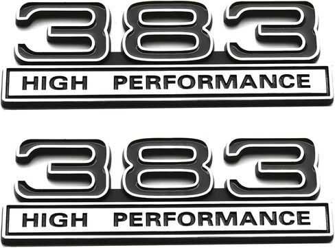 2pcs 383 6.2L High Performance Engine Emblems Badge 3D Decals Stickers Cars Trucks (Chrome Red) in Kuwait