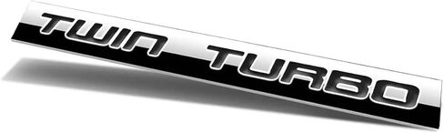 2Pcs 3D Polished Chrome Twin Turbo Letter Car Emblem Trunk Lid Sport Decal Car Badge Sticker Twin Turbo T2.0 T2.5 T.30 (Silver&Black) in Saudi Arabia