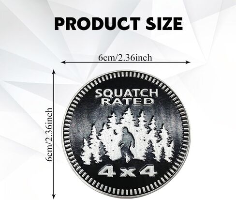 شارة سيارات معدنية Squatch 4 × 4، شارات سيارة، شعار سيارة مُصنف بنمط الرجل البري، ملحقات السيارات ملصق شعار مستدير ثلاثي الأبعاد مناسب لسيارات جيب رانجلر والشاحنات وسيارات الدفع الرباعي (تصنيف Squatch-B) in Kuwait