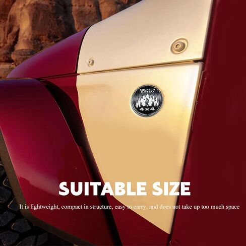 شارة سيارات معدنية Squatch 4 × 4، شارات سيارة، شعار سيارة مُصنف بنمط الرجل البري، ملحقات السيارات ملصق شعار مستدير ثلاثي الأبعاد مناسب لسيارات جيب رانجلر والشاحنات وسيارات الدفع الرباعي (تصنيف Squatch-B) in Kuwait