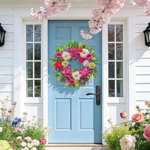 24 Inch Fall Wreaths for Front Door- Large Sunflower Pumpkin Autumn Wreath Indoor Outdoor Fall Door Wreath Farmhouse Fall Eucalyptus Wreath for Home Wall Harvest Thanksgiving Wreath Decor in Kuwait