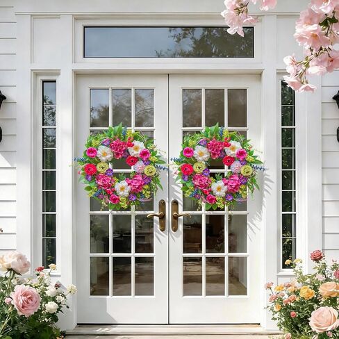 24 Inch Fall Wreaths for Front Door- Large Sunflower Pumpkin Autumn Wreath Indoor Outdoor Fall Door Wreath Farmhouse Fall Eucalyptus Wreath for Home Wall Harvest Thanksgiving Wreath Decor in Kuwait