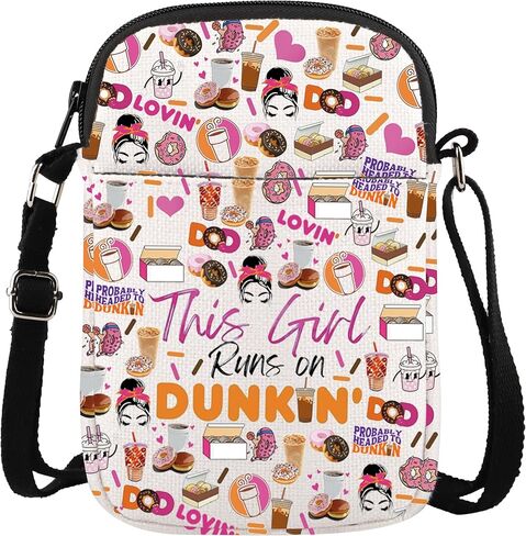 WCGXKO Donut Coffee Gift This girl Donut Crossbody Bag Gift Coffee Donut Lover Messenger Bag in Saudi Arabia