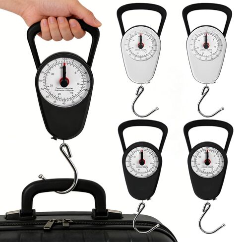 4 Pack Luggage Weight Scale, 80 Lbs Portable Fishing Hanging Scale with Tape Measure and Hook, Dual Unit Travel Suitcase Kitchen Dial Weight Scale for Shopping Traveling Food Weighing in Saudi Arabia
