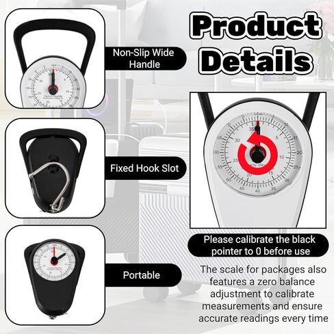 4 Pack Luggage Weight Scale, 80 Lbs Portable Fishing Hanging Scale with Tape Measure and Hook, Dual Unit Travel Suitcase Kitchen Dial Weight Scale for Shopping Traveling Food Weighing in Saudi Arabia