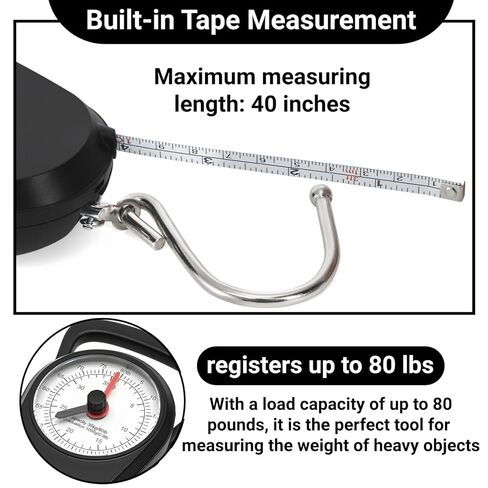 4 Pack Luggage Weight Scale, 80 Lbs Portable Fishing Hanging Scale with Tape Measure and Hook, Dual Unit Travel Suitcase Kitchen Dial Weight Scale for Shopping Traveling Food Weighing in Saudi Arabia