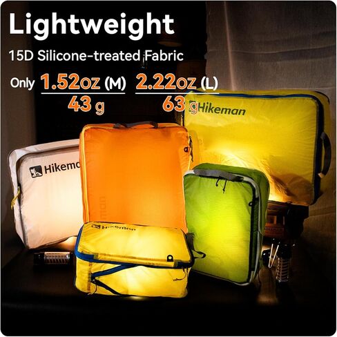 HIKEMAN Ultralight Compression Packing Cubes Lightweight Compression Bags for Camping or Backpacking 40% Space-Saving Compression zippers durable Water-Resistant Fabric (Army Green, Large) in Saudi Arabia