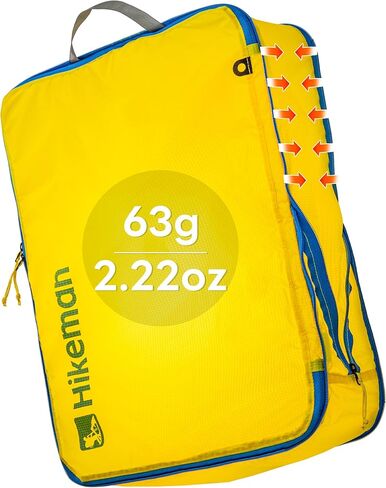HIKEMAN Ultralight Compression Packing Cubes Lightweight Compression Bags for Camping or Backpacking 40% Space-Saving Compression zippers durable Water-Resistant Fabric (Army Green, Large) in Saudi Arabia