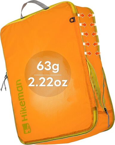 HIKEMAN Ultralight Compression Packing Cubes Lightweight Compression Bags for Camping or Backpacking 40% Space-Saving Compression zippers durable Water-Resistant Fabric (Army Green, Large) in Saudi Arabia