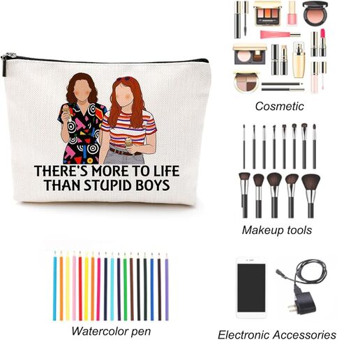 LONGXIN Stranger Merch Makeup Bag الرعب فيلم Fams Gift حقيبة مستحضرات التجميل عيد الميلاد هدايا عيد الميلاد للنساء الفتيات عشاق الأفلام المخيفة هناك المزيد في الحياة من الأولاد الأغبياء in Kuwait