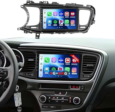 Hikity 4+64G Car Radio Stereo for Kia Optima K5 2013-2015 Radio with 9 Inch Touch Screen, Carplay/Android Auto GPS Navigation/Mirror Link/Hi-Fi/Bluetooth+AHD Backup Camera in Kuwait