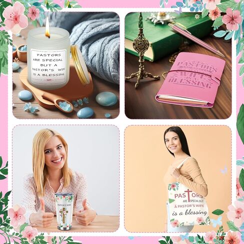 10 Pcs Easter Pastor's Wife Appreciation Gifts Christian Religious Gifts with Blanket Christian Makeup Bag Tote Bag Pen Notebook Cup Aromatherapy Keychain Bookmarks Card Mother's Day Thank You Gift in Saudi Arabia