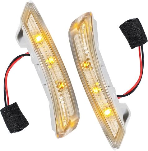 Car LED Front Left Right Side Mirror Turn Signal Light Fit for Chrysler Town Country - Pack of 2 Silver Tone Auto Accessories in Saudi Arabia