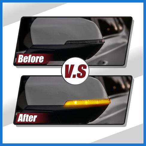Car LED Front Left Right Side Mirror Turn Signal Light Fit for Chrysler Town Country - Pack of 2 Silver Tone Auto Accessories in Saudi Arabia