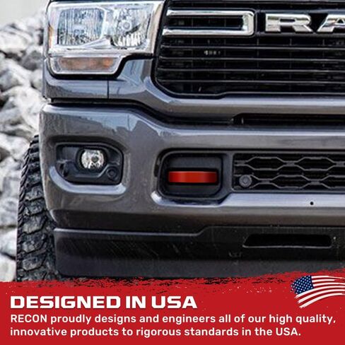 RECON - Fits 21-26 Dodge RAM 1500 Tow Hook Covers 2-Piece Set of 100% Silicone Rubber Covers Heavy Duty Rugged Durability Unique Style Protection (RED) in Saudi Arabia