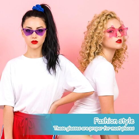 48 Pack Mixed Style Rimless Sunglasses Bulk Colored Retro Party Favors Funny Glasses Set for Bachelor Costume Accessories in Kuwait