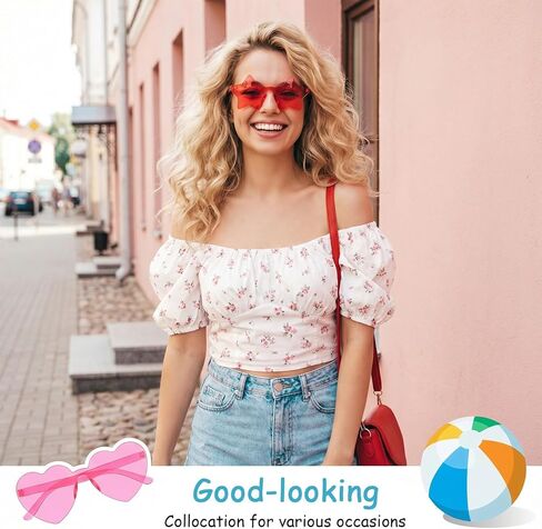 48 Pack Mixed Style Rimless Sunglasses Bulk Colored Retro Party Favors Funny Glasses Set for Bachelor Costume Accessories in Kuwait