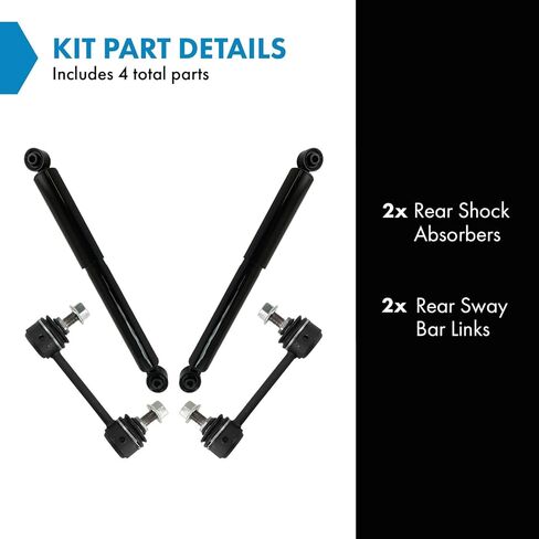 TRQ Rear Suspension Kit Shock Absorber Sway Bar Stabilizer Link Compatible with 2010-2013 Ford Transit Connect in Saudi Arabia