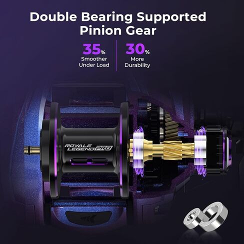 Kastking Royale Legend Pro Baitcasting Reels - Automag Dual System System Benly Cenly ، التحكم في مقاومة القوس ، 16 رطلاً سحبًا للكربون ، 5.5 أوقية خفيفة الوزن ، 8.0: 1 نسبة تروس ، 11 + 1 من الفولاذ المقاوم للصدأ BB in Kuwait