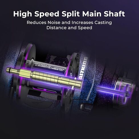 Kastking Royale Legend Pro Baitcasting Reels - Automag Dual System System Benly Cenly ، التحكم في مقاومة القوس ، 16 رطلاً سحبًا للكربون ، 5.5 أوقية خفيفة الوزن ، 8.0: 1 نسبة تروس ، 11 + 1 من الفولاذ المقاوم للصدأ BB in Kuwait