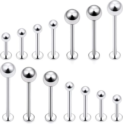 16G Lip Piercing Jewelry Surgical Steel Labret Piercing Lip Rings Snake Bite Jewelry Cheek Dimple Monroe Piercings Tongue Rings for Women Men 6mm 8mm 10mm 12mm 14mm 16mm 19mm Bar Length in Saudi Arabia