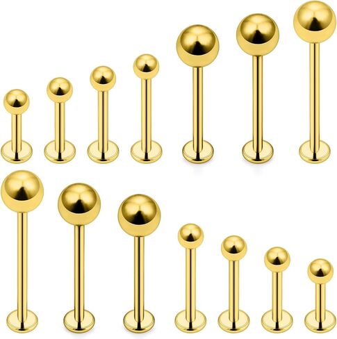 16G Lip Piercing Jewelry Surgical Steel Labret Piercing Lip Rings Snake Bite Jewelry Cheek Dimple Monroe Piercings Tongue Rings for Women Men 6mm 8mm 10mm 12mm 14mm 16mm 19mm Bar Length in Saudi Arabia