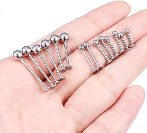 16G Lip Piercing Jewelry Surgical Steel Labret Piercing Lip Rings Snake Bite Jewelry Cheek Dimple Monroe Piercings Tongue Rings for Women Men 6mm 8mm 10mm 12mm 14mm 16mm 19mm Bar Length in Saudi Arabia