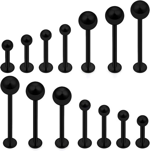 16G Lip Piercing Jewelry Surgical Steel Labret Piercing Lip Rings Snake Bite Jewelry Cheek Dimple Monroe Piercings Tongue Rings for Women Men 6mm 8mm 10mm 12mm 14mm 16mm 19mm Bar Length in Saudi Arabia