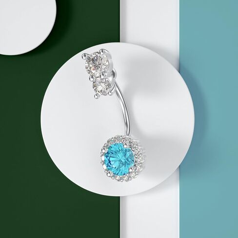Natural Topaz Belly Button Ring for Women 925 Sterling Silver Swiss Blue Topaz Belly Button Ring Navel Piercing Jewelry Gifts in Kuwait