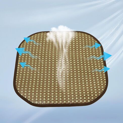 GXARTS 1PCS 4x5 inches Universal Bottom Summer Cooling Natural Rattan Breathable Seat Cushion Pad Non-Slip Car Front with Buckle for Car Sedan SUV in Saudi Arabia