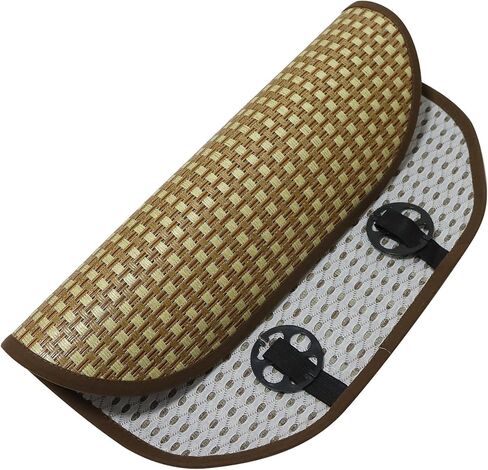 GXARTS 1PCS 4x5 inches Universal Bottom Summer Cooling Natural Rattan Breathable Seat Cushion Pad Non-Slip Car Front with Buckle for Car Sedan SUV in Saudi Arabia