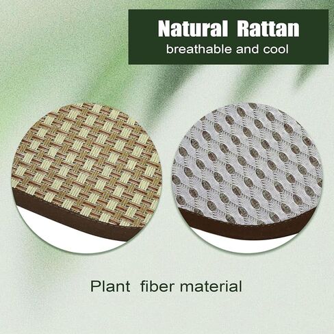 GXARTS 1PCS 4x5 inches Universal Bottom Summer Cooling Natural Rattan Breathable Seat Cushion Pad Non-Slip Car Front with Buckle for Car Sedan SUV in Saudi Arabia