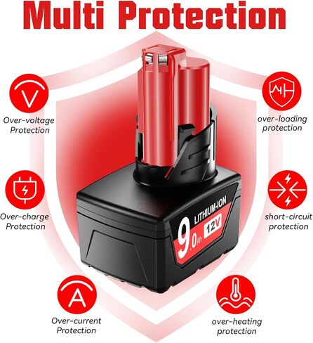 استبدال بطارية ميلووكي M12 2 حزمة 7000 مللي أمبير 12 فولت بطارية M12 ميلووكي المطورة XC 48-11-2410 48-11-2420 48-11-2411 48-11-2401 48-11-2402 أدوات كهربائية Cordlees in Kuwait