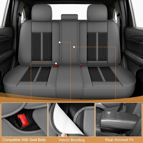 TTX LIGHTING Premium Faux Leather Seat Covers for Nissan Rogue 2009-2026, Full Set Car Seat Covers Seat Protector Interior Auto Seat Accessories (Black&Grey) in Kuwait