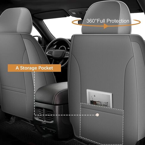 TTX LIGHTING Premium Faux Leather Seat Covers for Nissan Rogue 2009-2026, Full Set Car Seat Covers Seat Protector Interior Auto Seat Accessories (Black&Grey) in Kuwait