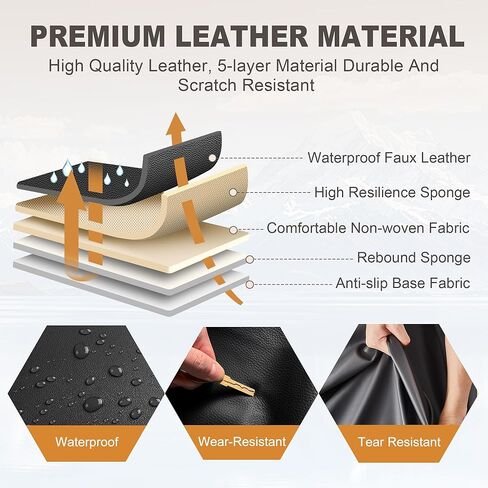 TTX LIGHTING Premium Faux Leather Seat Covers for Nissan Rogue 2009-2026, Full Set Car Seat Covers Seat Protector Interior Auto Seat Accessories (Black&Grey) in Kuwait