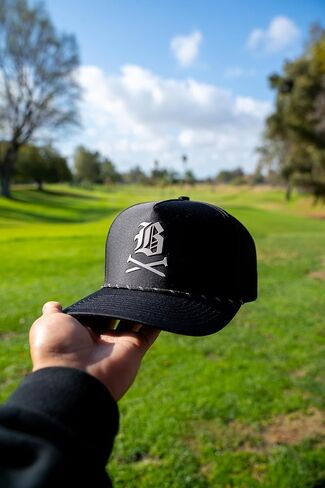 تيشيرت Back Nine Bullies Golf Co Crossed Tees Snapback للأداء البارد - قبعة جولف للرجال، قابلة للتنفس، سريعة الجفاف، خفيفة الوزن، قبعة قابلة للتعديل (أسود) in Kuwait