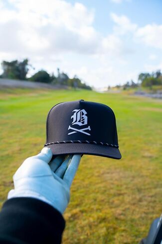 تيشيرت Back Nine Bullies Golf Co Crossed Tees Snapback للأداء البارد - قبعة جولف للرجال، قابلة للتنفس، سريعة الجفاف، خفيفة الوزن، قبعة قابلة للتعديل (أسود) in Kuwait