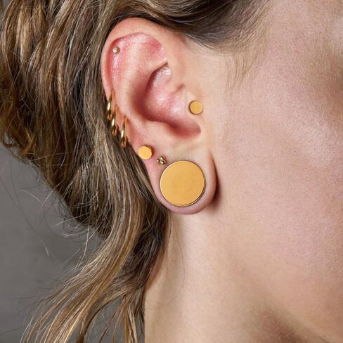Vankula 14PCS/8PCS 0.5mm Increments Ear Stretching Kit with Rubber Rings, Stainless Steel Hypoallergenic Gauge Plug Stretching Kit Ear Expander Body Piercing Jewelry in Kuwait