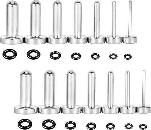 Vankula 14PCS/8PCS 0.5mm Increments Ear Stretching Kit with Rubber Rings, Stainless Steel Hypoallergenic Gauge Plug Stretching Kit Ear Expander Body Piercing Jewelry in Kuwait