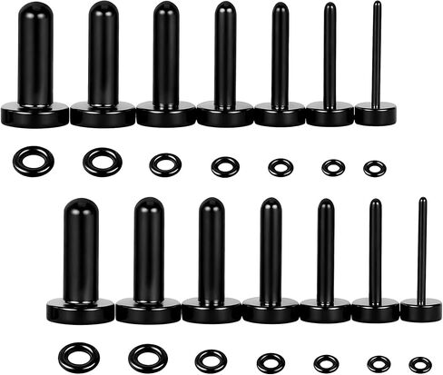 Vankula 14PCS/8PCS 0.5mm Increments Ear Stretching Kit with Rubber Rings, Stainless Steel Hypoallergenic Gauge Plug Stretching Kit Ear Expander Body Piercing Jewelry in Kuwait